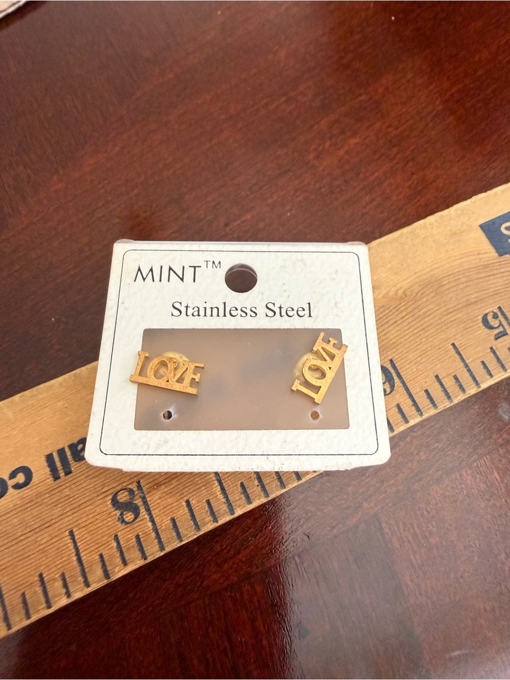 Mint Stainless Steel Love Earrings